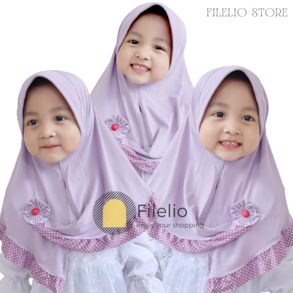 TERMURAH Kerudung Anak Perempan Livia Ped Umur 1-3 Tahun Khimar Anak Kecil Lucu Murah Premium