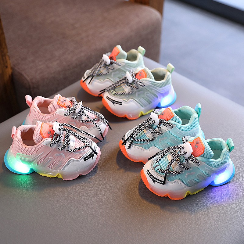 hb BE PERFECT Sepatu  Sneakers Anak Laki Perempuan LED 
