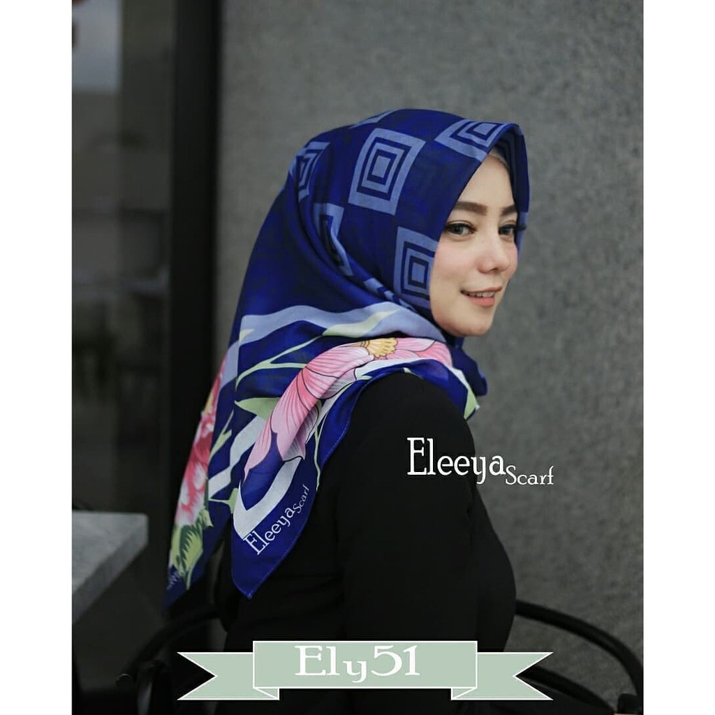 HIJAB SEGIEMPAT MOTIF ELY 51 ||  Eleeya Scarf