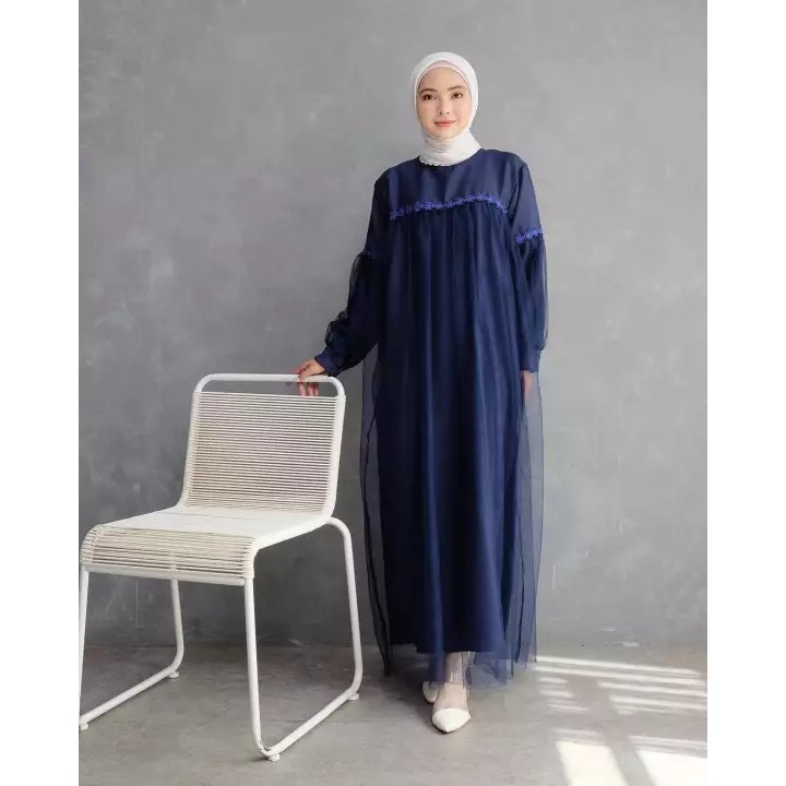Maxi Nuraini / Dress Nuraini / Dress Maxi Tile / Gamis Muslim Terbaru