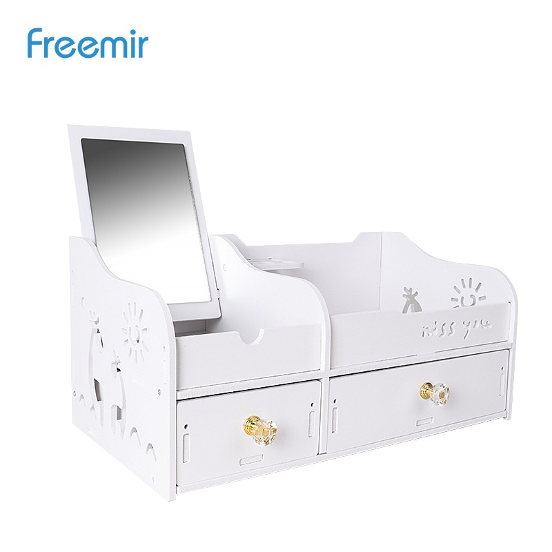 freemir Rak  Kosmetik  Dengan Laci Make Up Rack 4 Grid 
