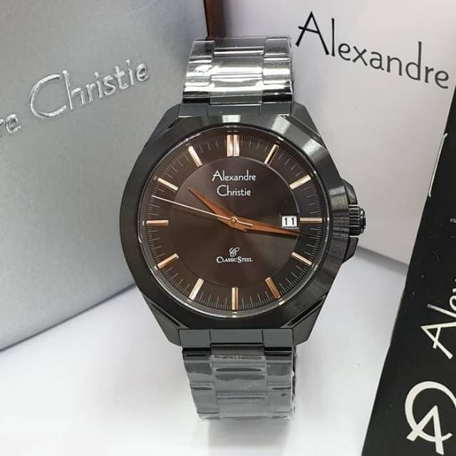 JAM TANGAN PRIA ALEXANDRE CHRISTIE AC 8596 FULL BLACK ORIGINAL GARANSI RESMI 1 TAHUN