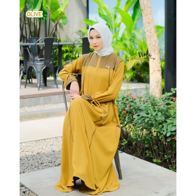 GAMIS NAIMA DRESS ORI VIOLA HIJAB TERBARU DRESS WANITA CANTIK KEKINIAN