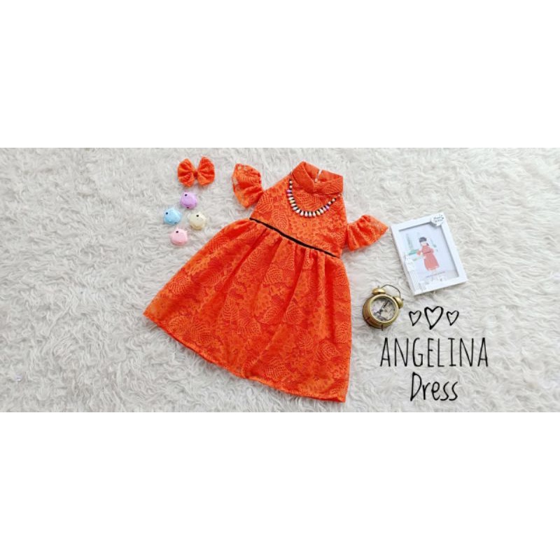 Angelina Dress FREE ACCESORIES  KALUNG | Dress Anak murah | Dress Dewasa | Dress Couple | Dress Brokat | Dress Brukat | Dress Natal anak murah| Baju Unik | Baju Anak Unik