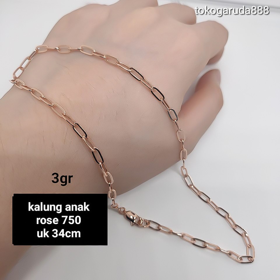 Rantai kalung anak dan dewasa emas asli kadar 700 16k 70% katena paper klip clip 2 3 gram nori cattena cowok pria