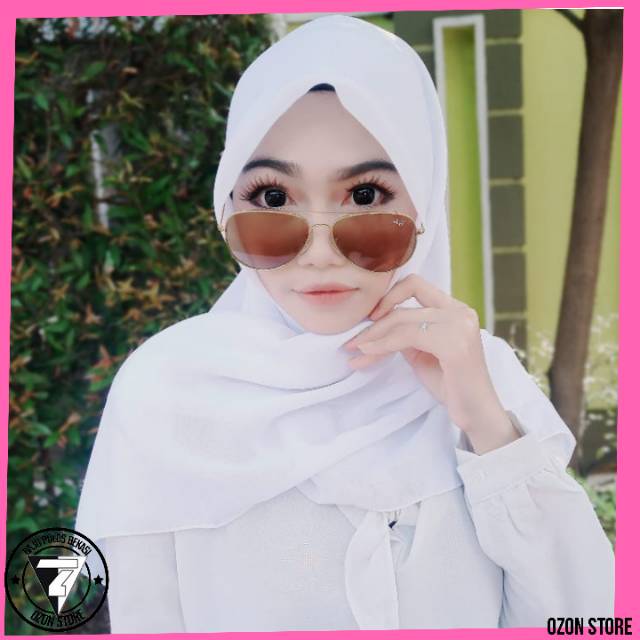 Kerudung Segi Empat Bella Square Hijab Jilbab Polycotton Daily Hijab Simple - PUTIH