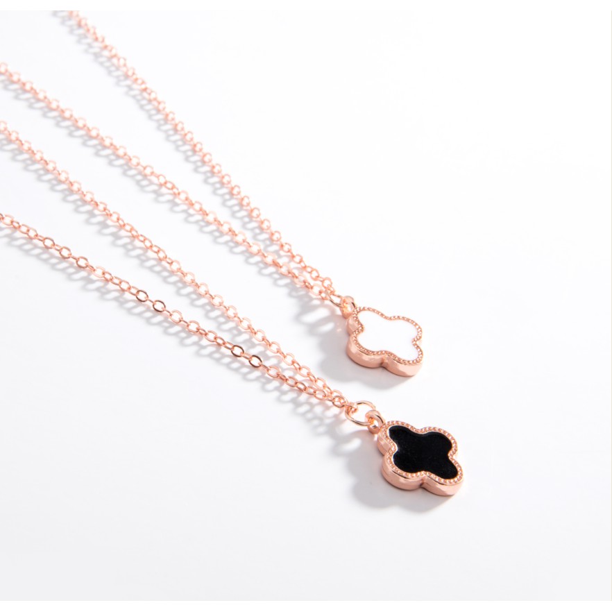 Grosir - K430 Kalung Clover RoseGold Stainless / Fashion Style / Set Perhiasan Wanita