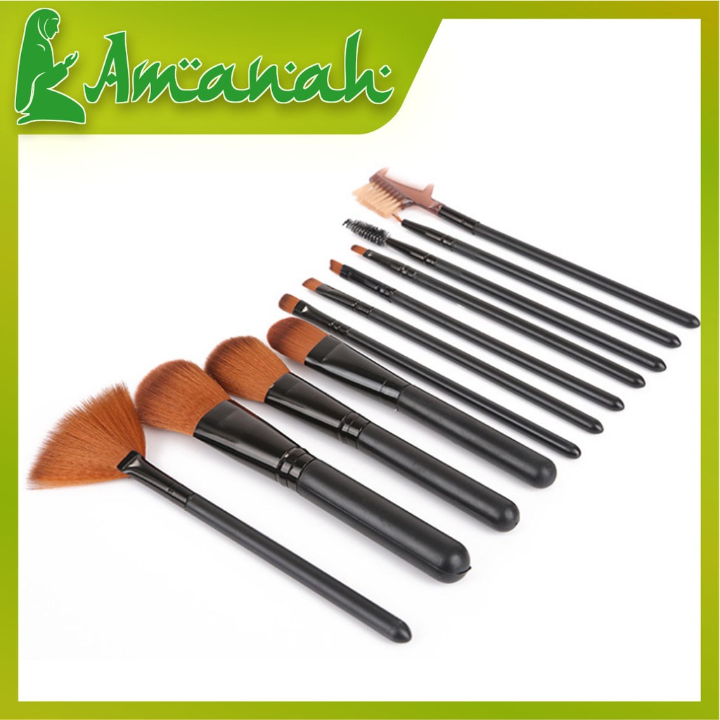 AS732 Brush Set Tube isi 12 pcs / Kuas Makeup / Alat Rias 12 pcs set Tabung