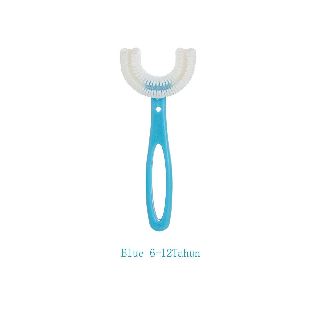 1234OS - Sikat gigi bentuk U anak bahan silikon / training toothbrush.