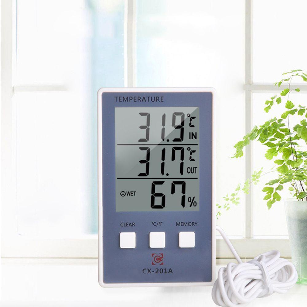 Solighter Pengukur Suhu Kelembaban Digital Indoor Outdoor Aquarium Sensor Probe Thermometer