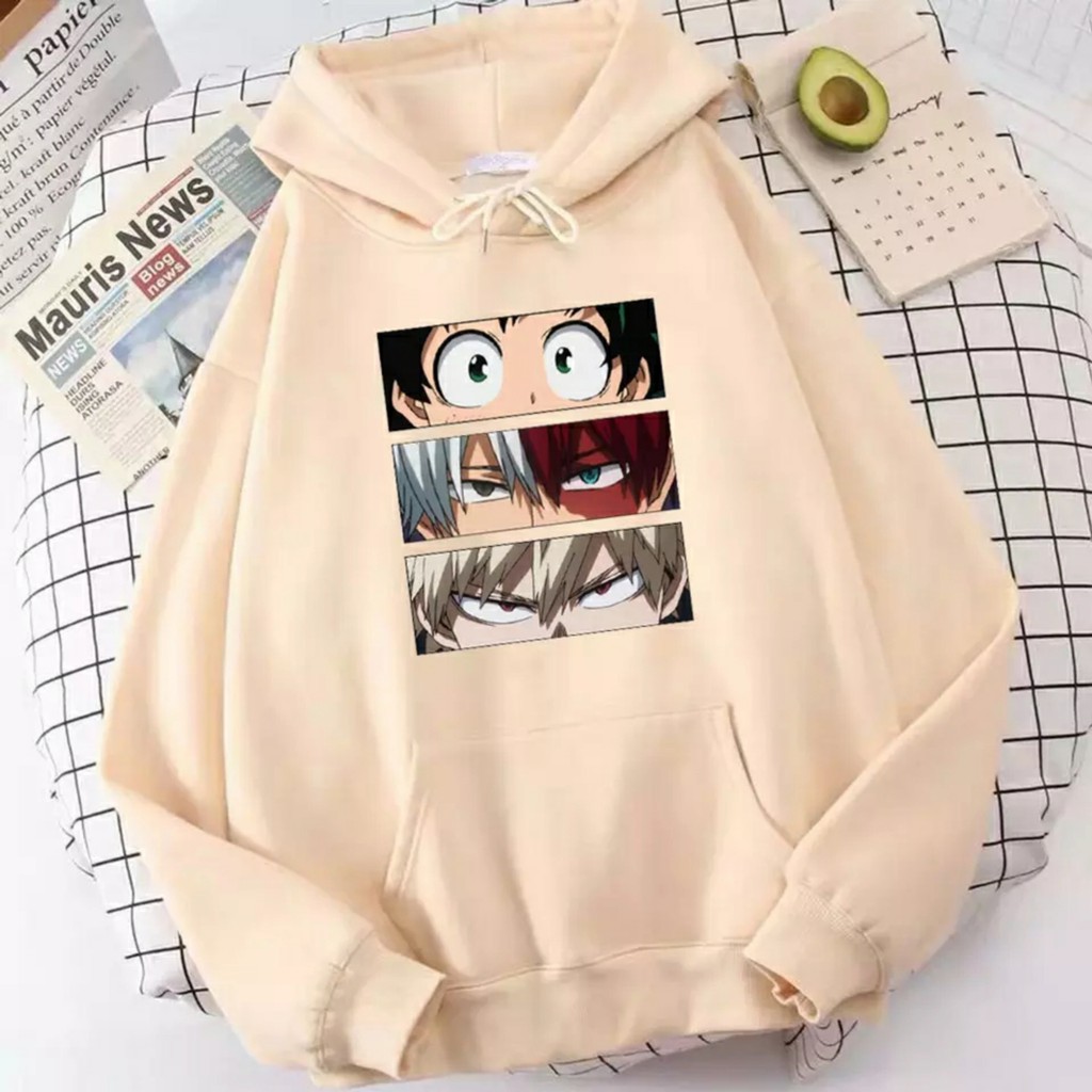 Hoodie Boku No Hero Academia Pria Oversize Korean Style Jaket Sweater Anime Figure My Hero