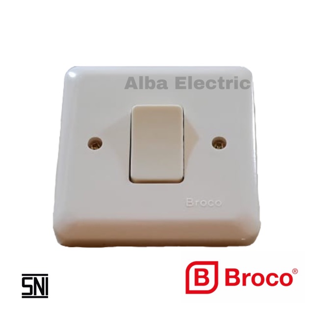 IB SAKLAR ENGKEL BROCO 6621U NEW GEE SAKLAR SATU TANAM TEMBOK SINGLE SWITCH INBOW TANAM / IB SAKLAR ENGKEL BROCO