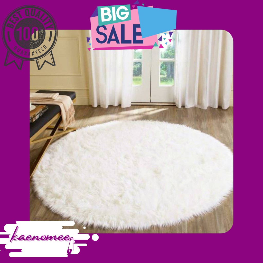 Kaenomee - Karpet bulu korea putih halus sebagai alas meja bulu atau karpet bulu lantai ruang tamu