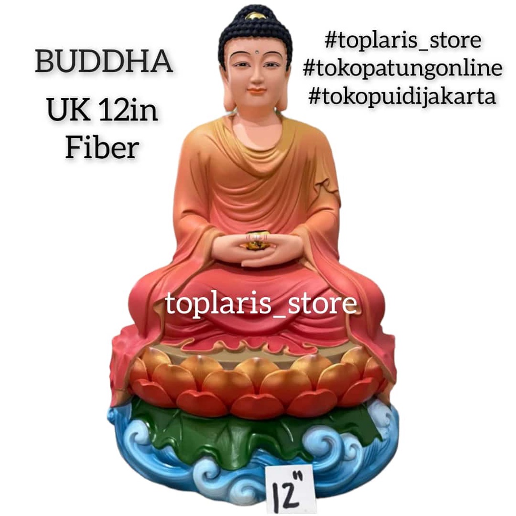 Patung Buddha Fiber Baju Orenge 12in 022