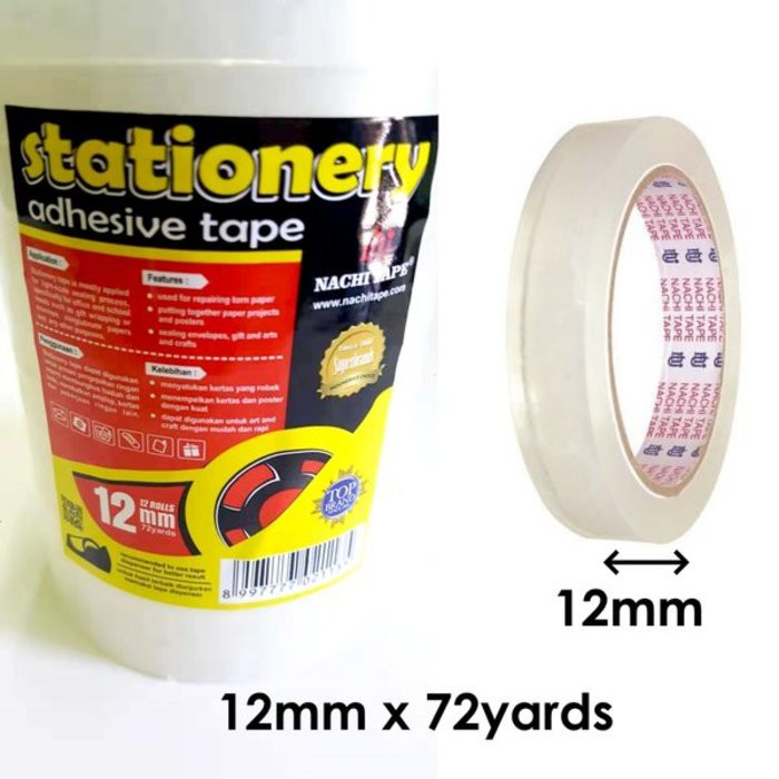 

ISOLASI / OPP TAPE NACHI BENING 12MM (1/2")