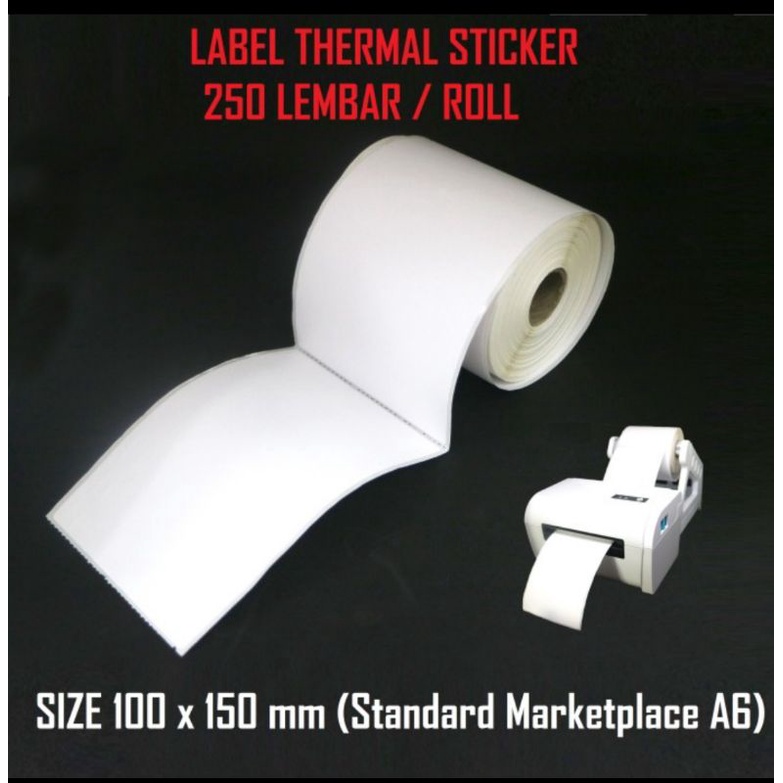 

label sticker thermal 250pcs ukuran 10x15cm