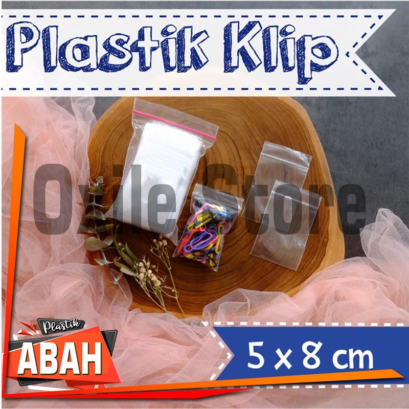 PLASTIK KLIP 5x8 CM LIST PUTIH | LIST MERAH | ISI 100 PCS | PLASTIK CLIP PLASTIK ZIPLOCK BENING