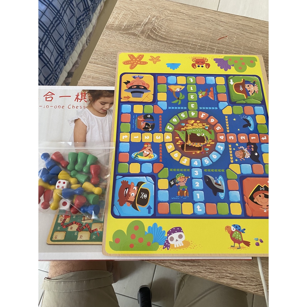 [Rumah MAINAN] Two in One Chess Mainan Edukasi Board Game Snakes and Ladders Ludo Ular Tangga Family Games Kado ulang tahun Anak