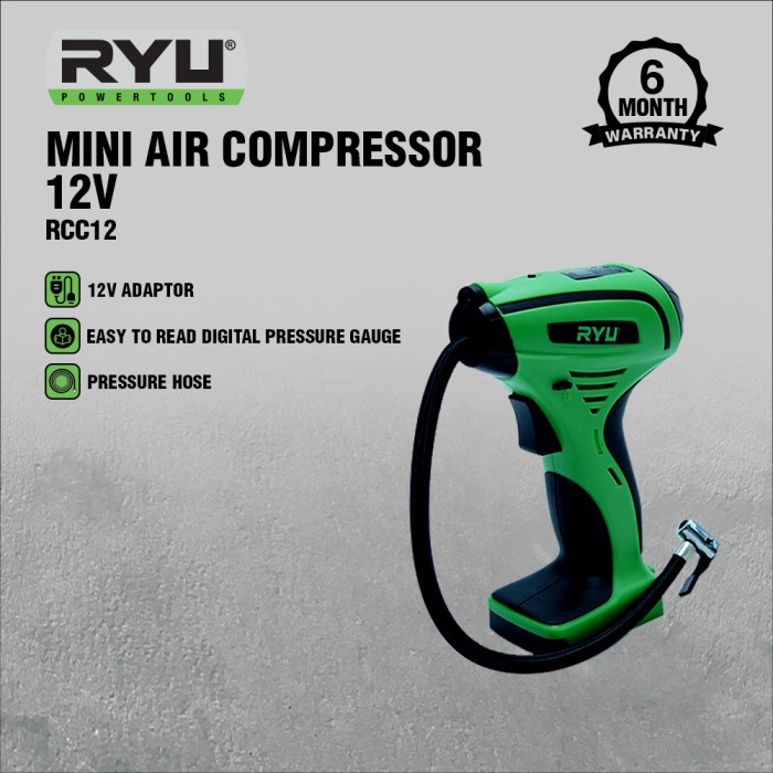 Ryu Mini Air Compressor 12V / Pompa Ban / Kompresor Mini