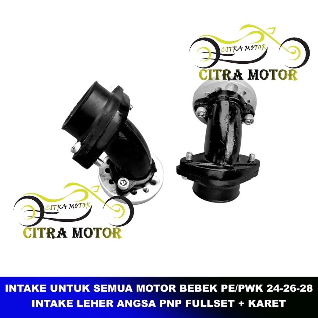 INTAKE MANIFOLD INTEK MIRING PUTAR LEHER ANGSA 24 26 28 UNTUK SEMUA MOTOR BEBEK SMASH SUPRA GRAND RE