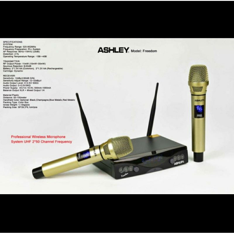 Mic Wireless ASHLEY FREEDOM Handheld Microphone ORIGINAL 4 Warna