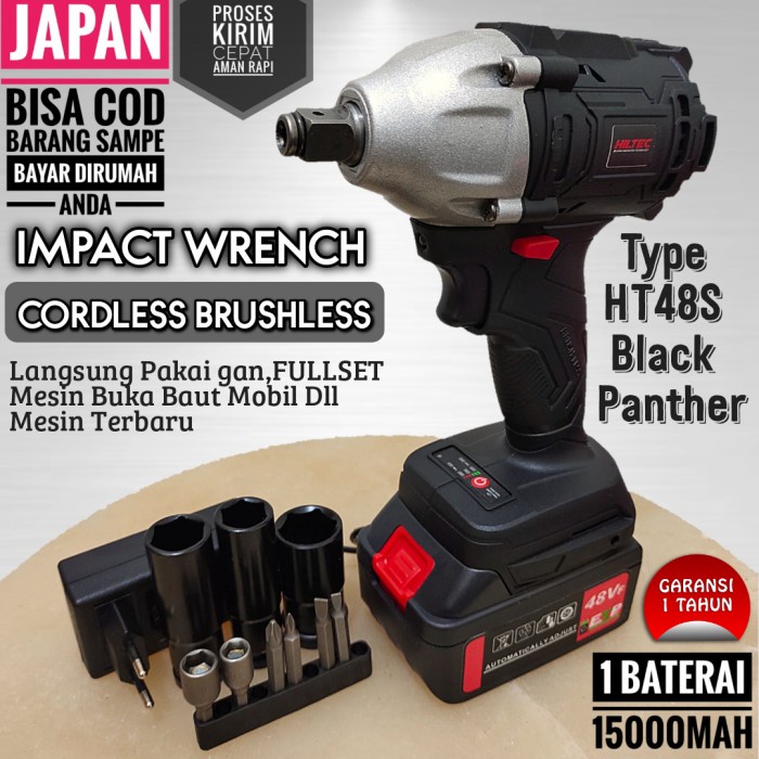 Cordless Impact wrench brushless mesin buka baut mobil 48S HILTEC