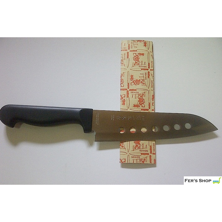 Pisau Dapur Santoku Jepang Sekizo (Tipe Hole) / Pisau dapur jepang original / pisau masak / pisau sa