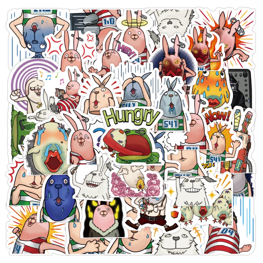 Usrvich stiker lucu kartun kelinci dekoratif Jurnal bahan usavich ponsel case PVC Tangan Buku stiker