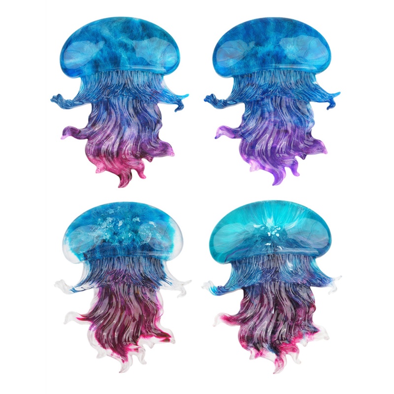 SIY  Mould Cute Marine Animal Resin Molds Coaster Crystal Molds Jellyfish Shape DIY Casting Marine Life Ocean Theme for Kids