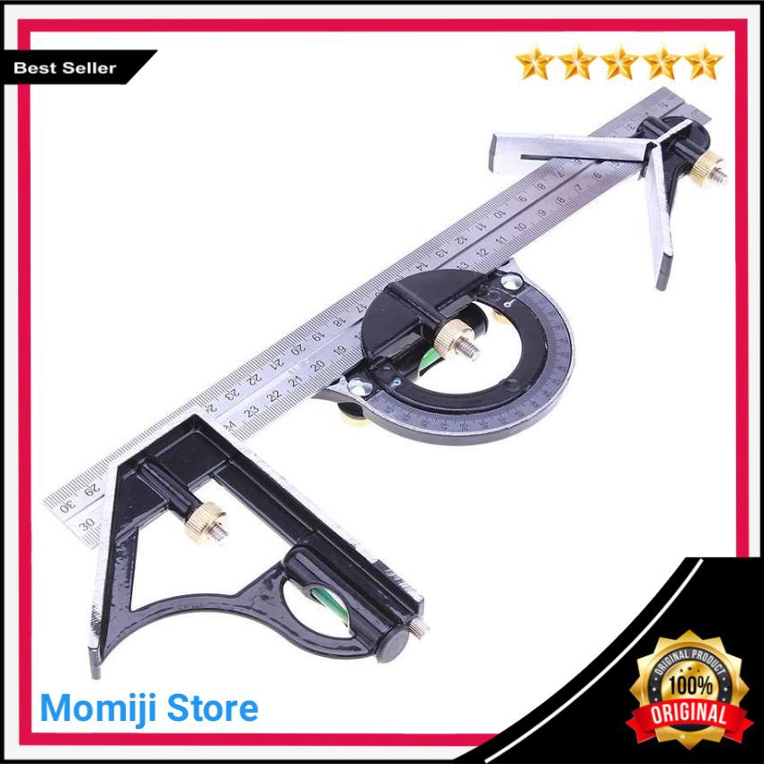

Murah 3 in 1 Penggaris Multifungsi Adjustable Angle Finder 30cm Siku Tukang Bangunan