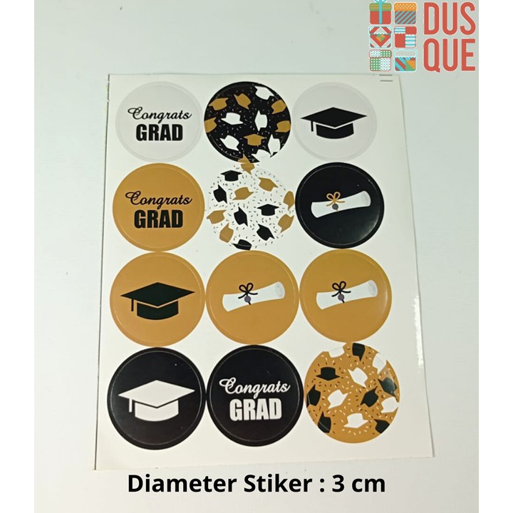 

(1LEMBAR ISI 12 PCS) STIKER CONGRTS GRAD / STICKER CONGRATS