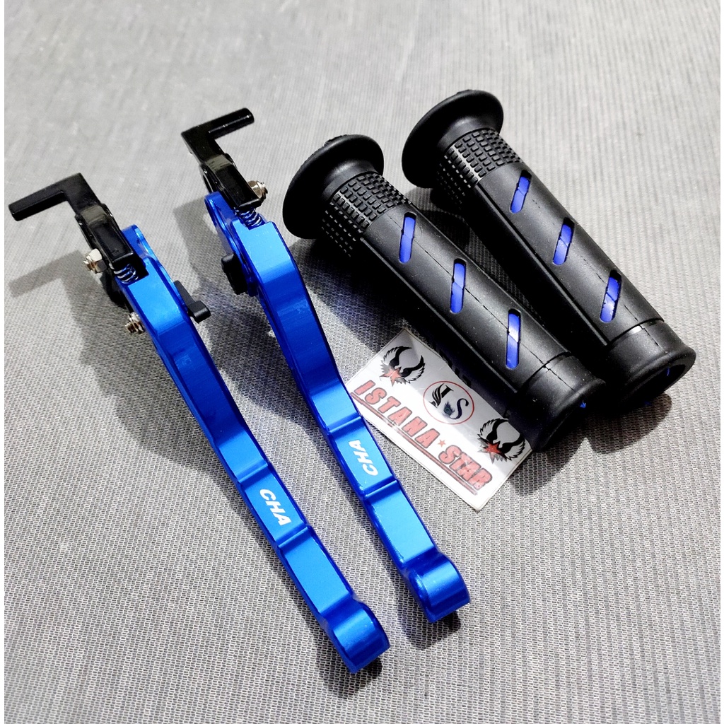 PAKETAN Aksesoris NMAX OLD/NEW Handle REM Variasi Motor FULL CNC NMAX - PLUS grip Domino SISIK /BIRU