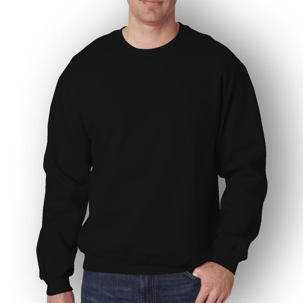Jaket Sweater Hitam Polos Jumbo Bigsize Ukuran S-5XL