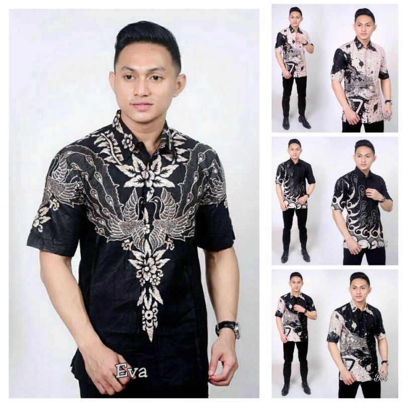 Hem Batik Pria Lengan Pendek Bahan Katun Halus Motif Terbaru Tahun 2021 Ukuran M, L, XL, XXL
