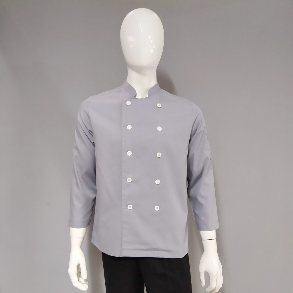 Chef Wear Baju Koki LS Pls Abu