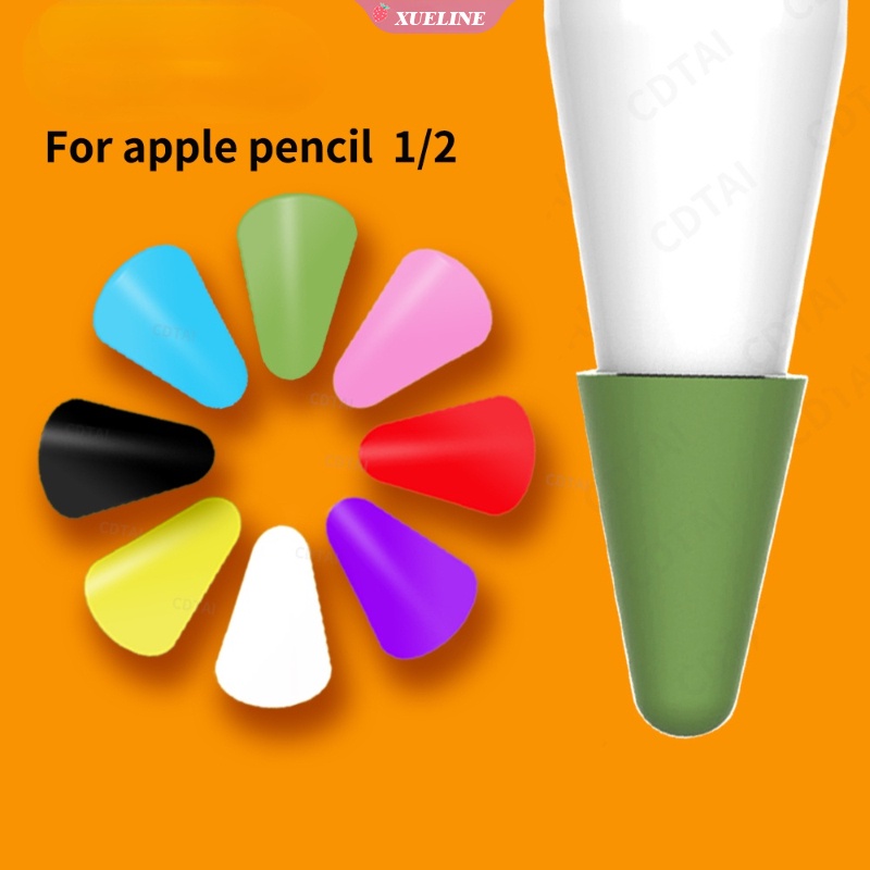 8 Pcs / Set Ujung Pensil Stylus Pengganti Bahan Silikon Warna-Warni Untuk Apple iPad Generasi 1 / 2