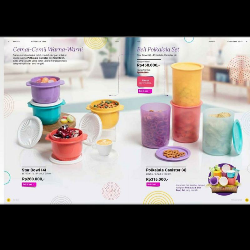 Polkalala Set Tupperware / toples kue 8pc