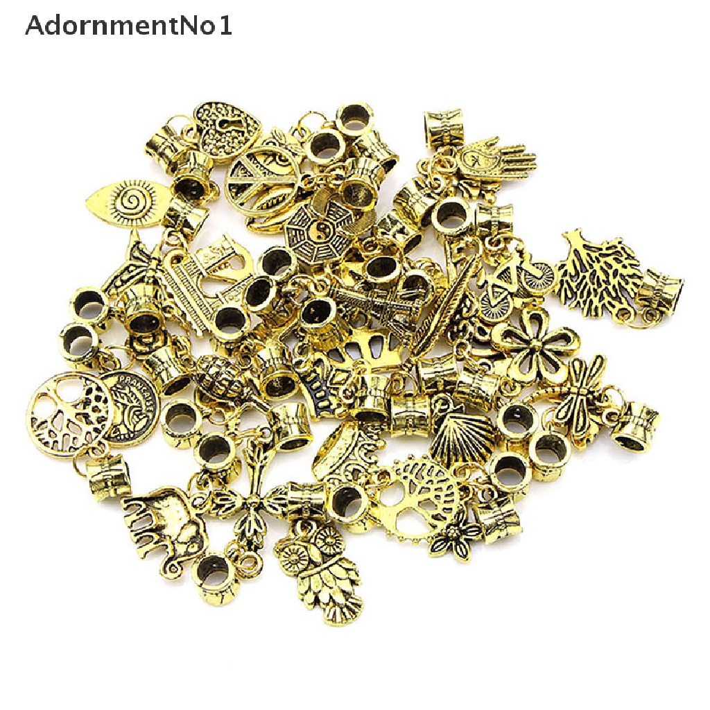 (AdornmentNo1) 40pcs / Lot Liontin Gaya Vintage Bentuk Campur Warna Gold Untuk DIY Perhiasan