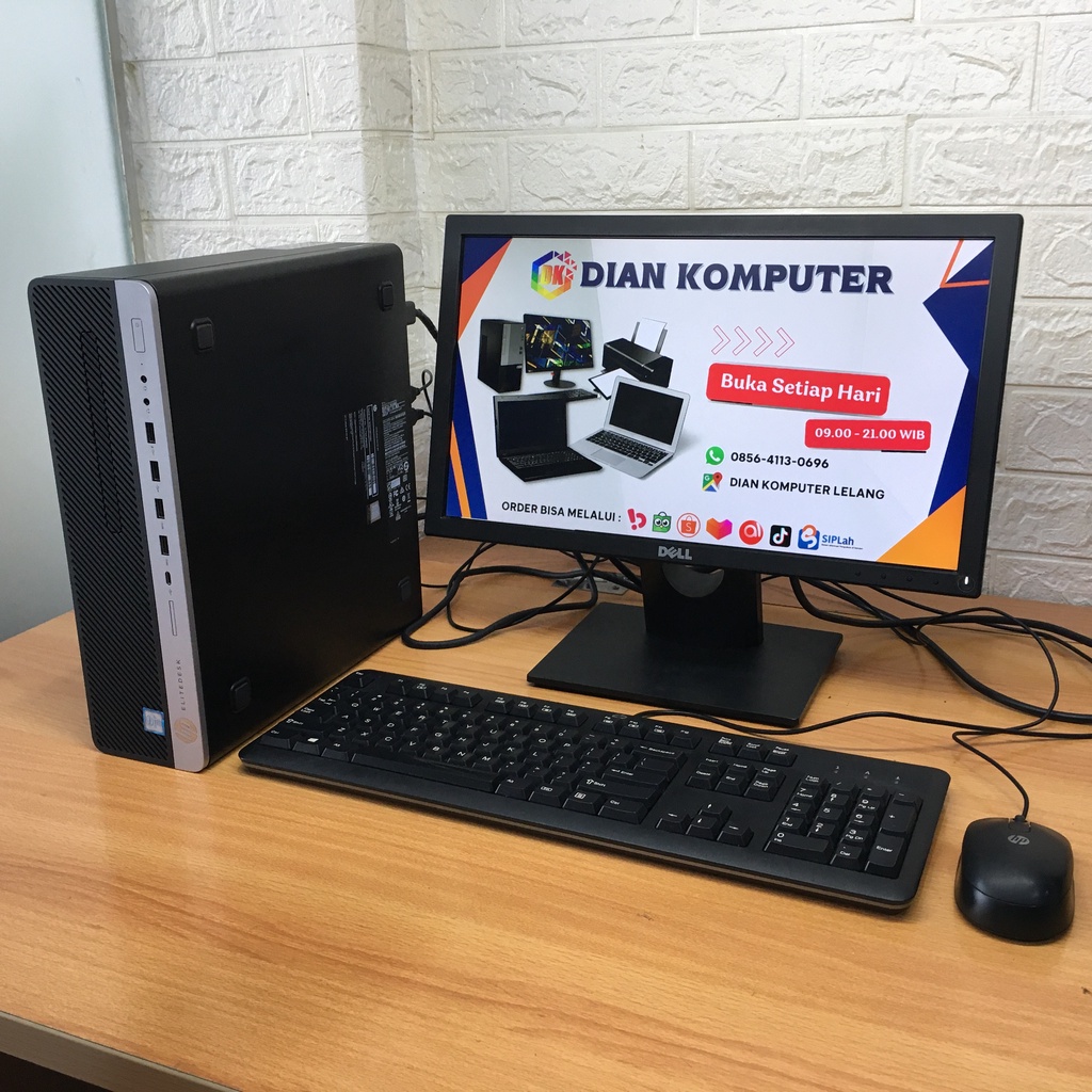 Fullset Komputer HP Core i7-6700 EliteDesk 800 G3 SFF Render Gaming