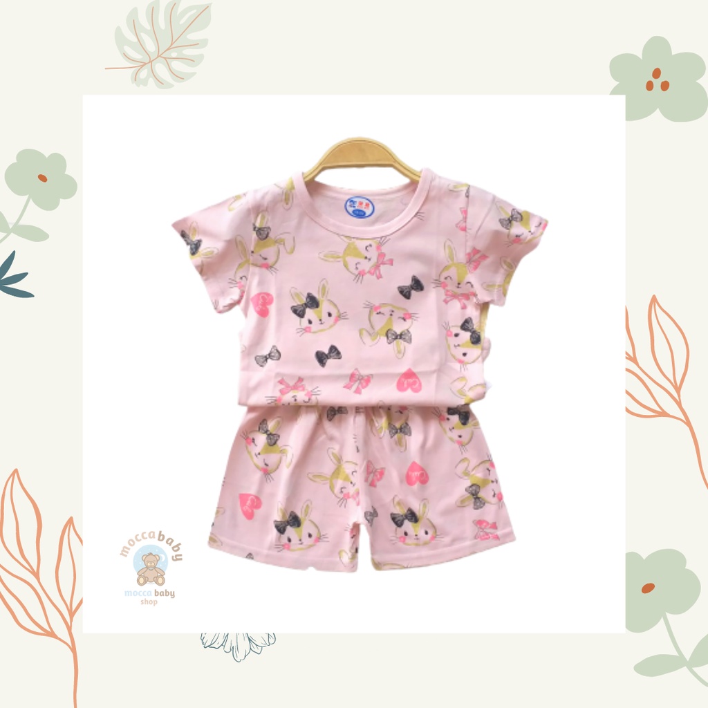 MBSS - Setelan Bayi Pendek FULLPRINT KL / Baju Anak Unisex Setelan Pendek Anak / Baju Bayi Import A122