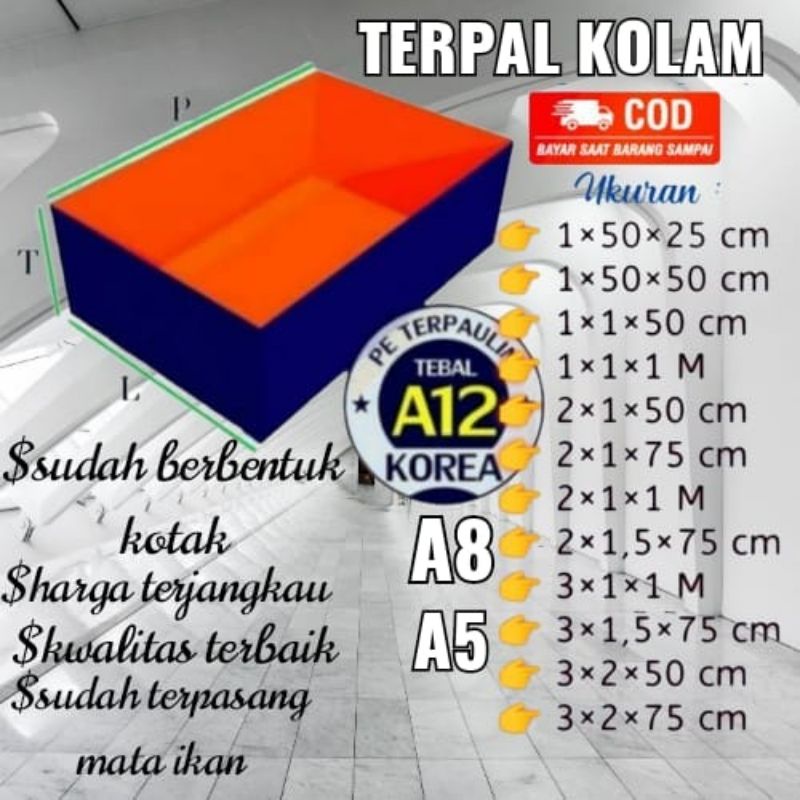 Terpal kolam A12 A8 A5 terpal kolam ikan kolam terpal tebal bisa bayar cod