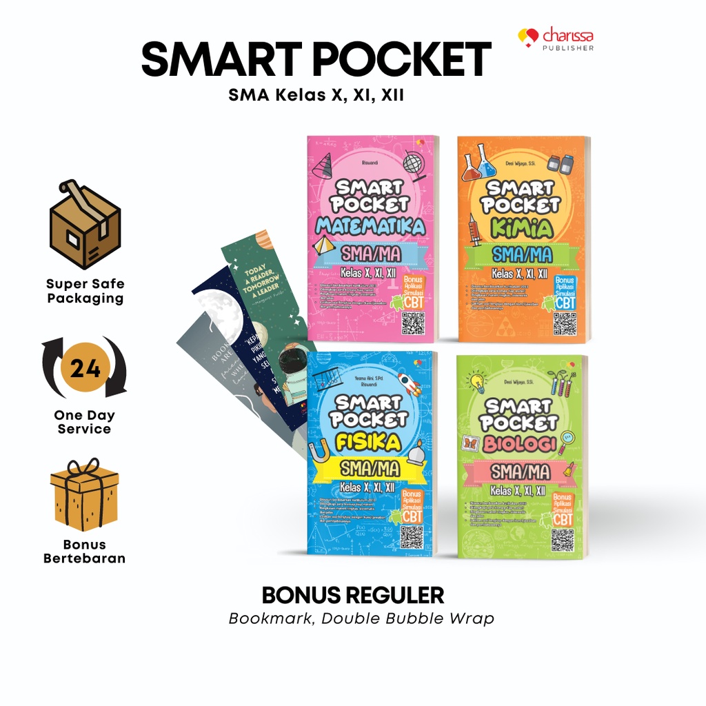 Charissa Publisher - Paket Buku Sekolah Sma - Smart Pocket Sma: Matematika, Fisika, Biologi, Kimia