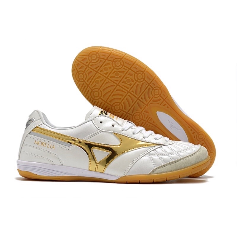 SEPATU FUTSAL MIZUNO MORELIA NEO WHITE GOLD IC