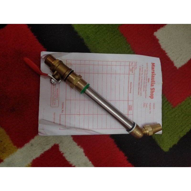 Nozzle steam bengkok dengan stick gagang panjang