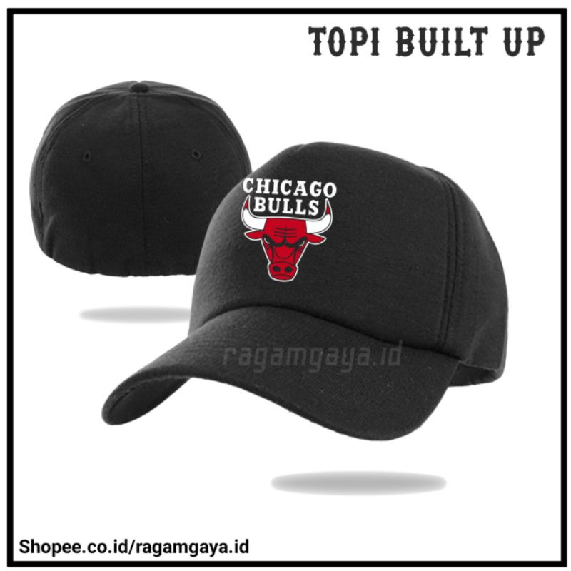 Topi Baseball Built Up CHICHAGO BULLS BASKETBALL Topi Pria Aksesories Fashion