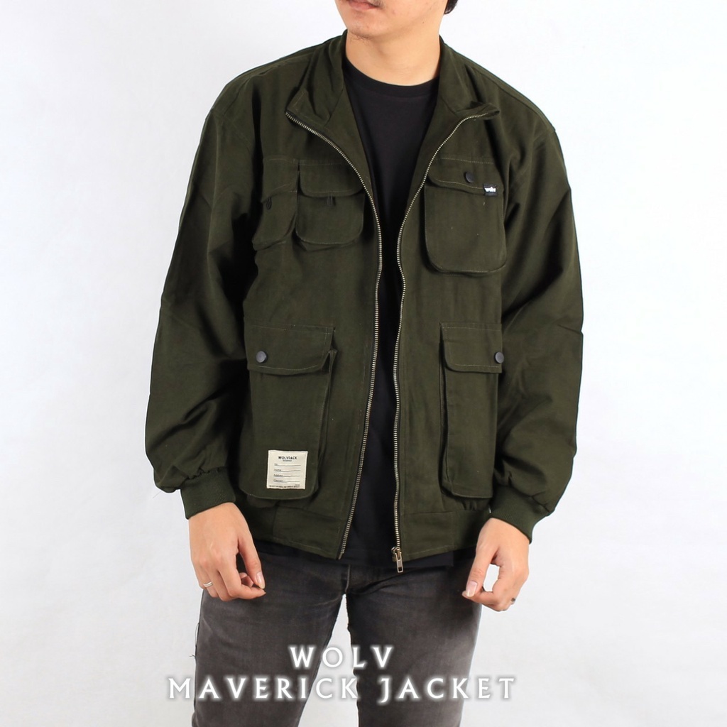 ORIGINAL WOLV Jaket Maverick Hijau Army Jaket Parka Wolv