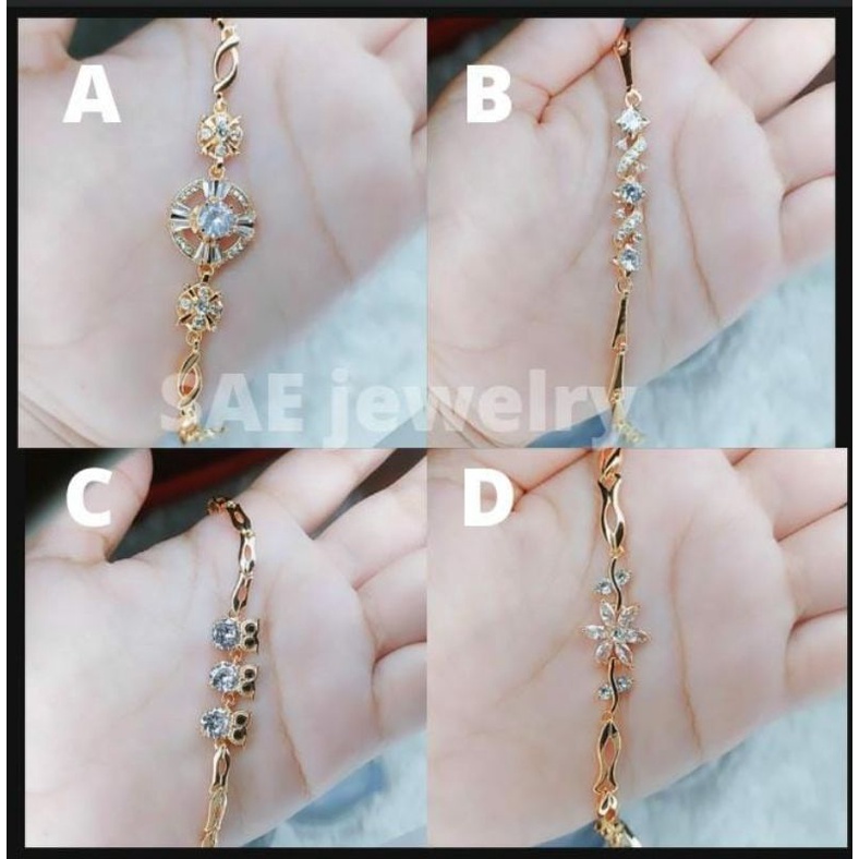 xuping gelang rantai dengan batu ziecon berkilau