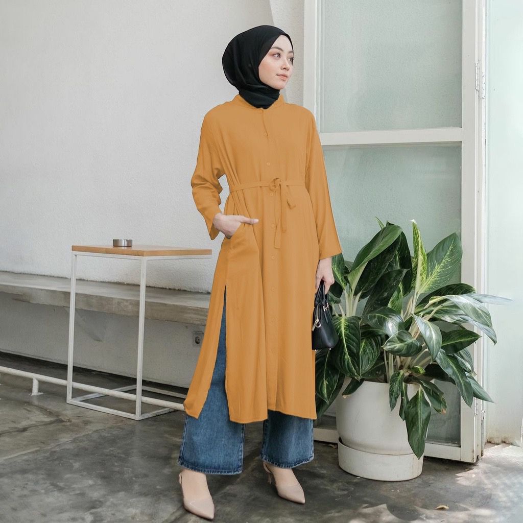 1KG MUAT 5PCS | ZAMIKA TUNIK RAYON PREMIUM FULL KANCING KOREAN STYLE HITS OOTD SELEBGRAM FASHION