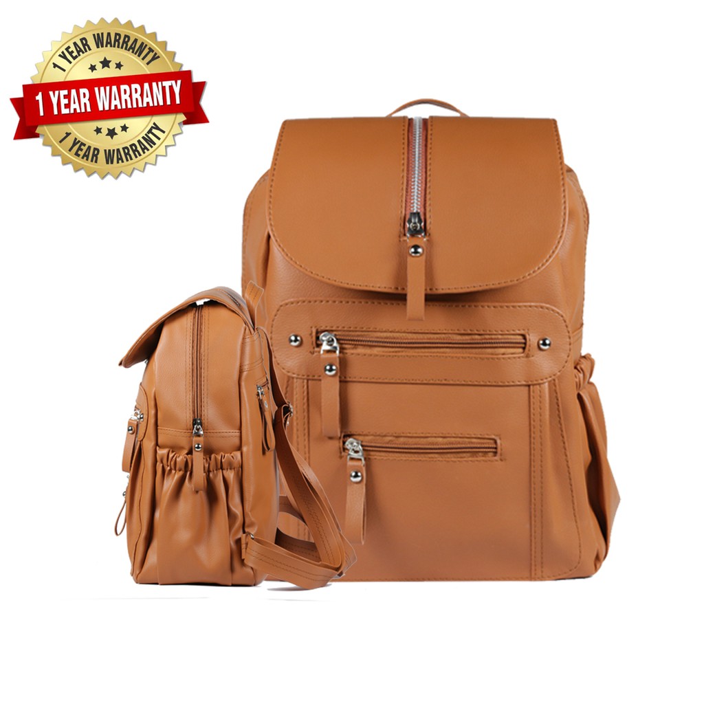 Tas Ransel Wanita Import Kantor Kerja Sekolah Kuliah Outdoor Trendy Koreaa - Warna Coklat