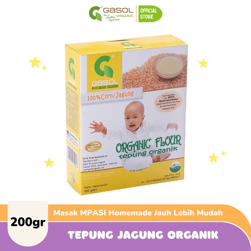 Gasol Tepung Organik Bubur MPASI Bayi 6M+ Makanan Pertama Bayi Alami Tanpa Pegawet Bubur Halus Bayi